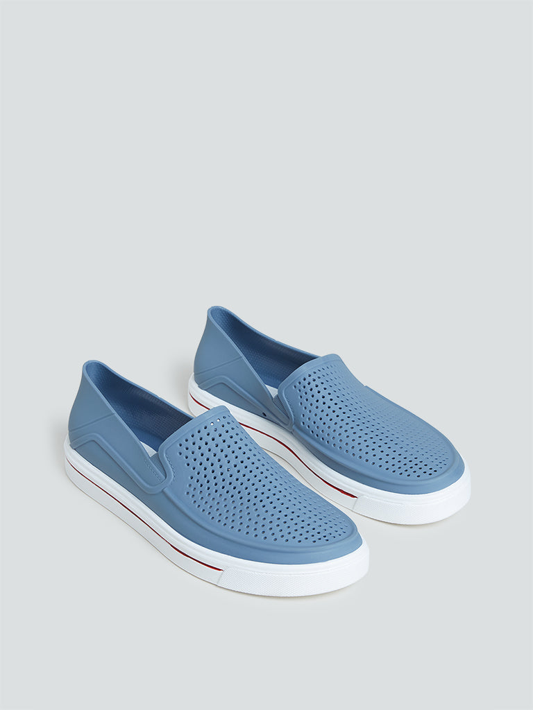 SOLEPLAY Blue Perforated Rainwear Loafers